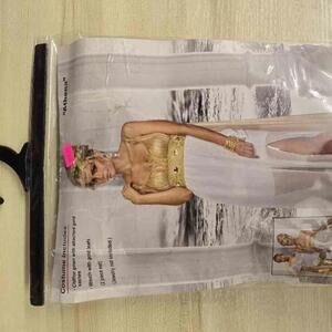 Athena Greek Goddess Halloween Costume Adult White Gown Gold Accents  XL